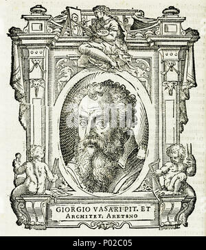 . Illustratio da 'Le vite' da Giorgio Vasari, edizione del 1568. Qui, Giorgio Vasari stesso. . 1568. Giorgio Vasari (1511-1578) nomi alternativi descrizione Vasari pittore italiano, architetto e storico della data di nascita e morte 30 Luglio 1511 27 Giugno 1578 Luogo di nascita e morte Arezzo Firenze sede di lavoro Firenze, Rom, Arezzo competente controllo : Q128027 VIAF:?ISNI 46768219:?0000 0001 2130 9590 ULAN:?500017608 LCCN:?n79084160 NLA:?35578126 WorldCat incisi da Cristoforo Coriolano (Venezia), dopo il Vasari disegni di 16 159 le vite, Giorgio Vasari Foto Stock