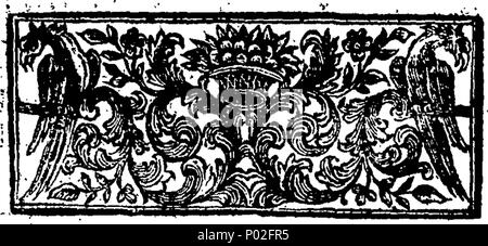 . Inglese: Fleuron dal libro: una breve storia della campagna pacifick nelle Fiandre anno 1712. E della cessazione irreversibile delle armi. Annunziando la traiterous passi poi prese; con semplice la prova che il generale inglese ha fatto regolare la sua condotta secondo le istruzioni che egli ha ricevuto dal Generale di Francia. Da un ufficiale dell'esercito. 28 Una breve storia della campagna pacifick nelle Fiandre anno 1712 Fleuron N015457-2 Foto Stock