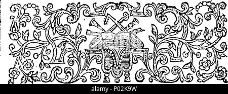 . Inglese: Fleuron dal libro: una raccolta di parole in inglese non è generalmente utilizzato. Con la loro significations e originale, in due cataloghi in ordine alfabetico. L'uno dei quali sono proprie del Nord, l'altro per le contee del sud. Con un conto della preparazione e la raffinazione di tali metalli e minerali come sono diventati in Inghilterra. La terza edizione, aumentata con molte centinaia di parole, osservazioni, Lettere, &c. Da John Ray, F. R. S. 41 una raccolta di parole in inglese non è generalmente usata Fleuron N027426-8 Foto Stock