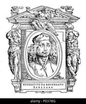 . Illustratio da 'Le vite' da Giorgio Vasari, edizione del 1568. Per l'artista ritratto vedere filename . 1568. Giorgio Vasari (1511-1578) nomi alternativi descrizione Vasari pittore italiano, architetto e storico della data di nascita e morte 30 Luglio 1511 27 Giugno 1578 Luogo di nascita e morte Arezzo Firenze sede di lavoro Firenze, Rom, Arezzo competente controllo : Q128027 VIAF:?ISNI 46768219:?0000 0001 2130 9590 ULAN:?500017608 LCCN:?n79084160 NLA:?35578126 WorldCat engravours sconosciuto 14 101 le vite, benedetto da Rovezzano Foto Stock