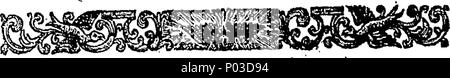 . Inglese: Fleuron dal libro: un catalogo della preziosa biblioteca di quel grande antiquario Sig. Tho. Hearne ... per essere venduto ... a T. Osborne il negozio in Gray's-Inn, lunedì il sedicesimo giorno del mese di febbraio 1735-6. 33 Un catalogo della preziosa biblioteca di quel grande antiquario Signor Fleuron T083804-1 Foto Stock