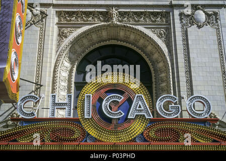 1992 STORICO CHICAGO THEATER CENTER SEGNO MARQUEE PAGINA FRATELLI EDIFICIO (©RAPP & RAPP 1921) STATE STREET CHICAGO ILLINOIS USA Foto Stock