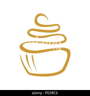 Cup Cake Line Art simbolo Vettore Graphic Logo Design Illustrazione Vettoriale