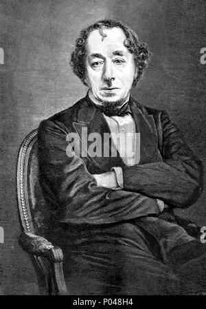 Alla fine del conte di Beaconsfield, Conte di Beaconsfield, di Hughenden nella contea di Buckingham, è stato un titolo in Peerage del Regno Unito. Essa è stata creata nel 1876 per il primo ministro Benjamin Disraeli, digitale migliorata la riproduzione di un originale stampa da l'anno 1881 Foto Stock