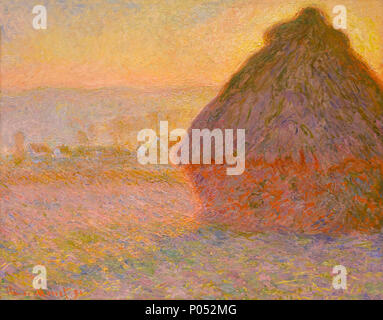 Grainstack, Tramonto, Claude Monet, 1891, il Museo delle Belle Arti di Boston, Massa, Stati Uniti d'America, America del Nord Foto Stock