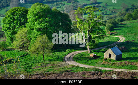 Fattoria Dudwood lane sotto Harthill Moor (2) Foto Stock