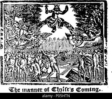 . Inglese: Fleuron dal libro: un dialogo tra un cieco e la morte. Da Richard Standfast, fine Ministro della Christ-Church nella città di Bristol. Inoltre, la grande assise o, Cristo certo e la comparsa improvvisa di giudizio. Essendo gravi considerazioni su questi quattro cose ultime, morte, sentenza, il cielo e l'Inferno da John Bunyan, autore dell'Pilgrion il progresso immettere'd secondo la legge. 89 un dialogo tra un cieco e la morte Fleuron T058480-2 Foto Stock