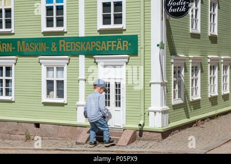 La città in miniatura in Astrid Lindgrens world. Si tratta di un popolare parco a tema in Svezia sulla base le favole e racconti di Astrid Lindgren. Foto Stock