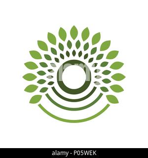 Cicli di fioritura e verde simbolo Vector Graphic Logo Design Illustrazione Vettoriale