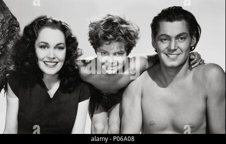 Pellicola originale titolo: TARZAN TROVA UN FIGLIO!. Titolo inglese: TARZAN TROVA UN FIGLIO!. Regista: RICHARD THORPE. Anno: 1939. Stelle: MAUREEN O'Sullivan; Johnny Sheffield; Johnny Weissmuller. Credito: M.G.M / Album Foto Stock