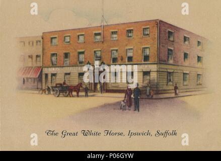 "Il grande cavallo bianco, Ipswich, Suffolk', 1939. Artista: sconosciuto. Foto Stock