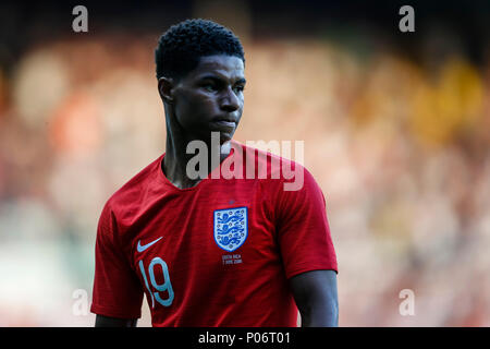 Leeds, Regno Unito. Il 7 giugno, 2018. Marcus Rashford di Inghilterra durante la International amichevole tra Inghilterra e Costa Rica a Elland Road il 7 giugno 2018 a Leeds, Inghilterra. (Foto di Daniel Chesterton/phcimages.com) Credit: Immagini di PHC/Alamy Live News Foto Stock