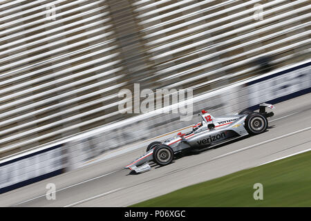 Fort Worth, Texas, Stati Uniti d'America. 8 Giugno, 2018. Forza di volontà (12) in Australia prende il via alla pratica per la tecnologia DXC 600 al Texas Motor Speedway di Fort Worth, Texas. Credito: Justin R. Noe Asp Inc/ASP/ZUMA filo/Alamy Live News Foto Stock