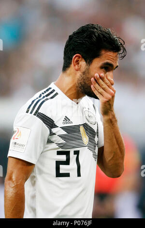 Leverkusen, Germania, 8 giugno 2018. Partita internazionale di calcio - amichevole Germania (GER) - Arabia Saudita (SAU ) 2-1 in Bay-Arena Stadium di Leverkusen su 08. Giugno 2018 Ilkay GUENDOGAN (GER) Foto : Norbert Schmidt, Duesseldorf Credito: norbert schmidt/Alamy Live News Foto Stock