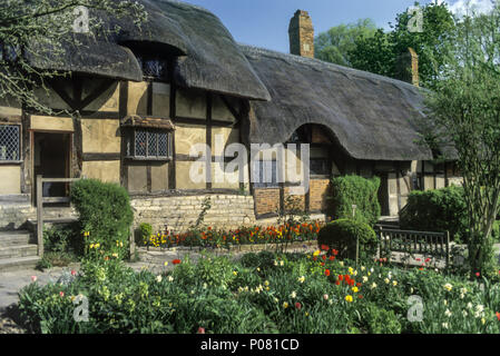 1992 storico cottage di Anne Hathaways Stratford upon Avon WARWICKSHIRE England Regno Unito Foto Stock