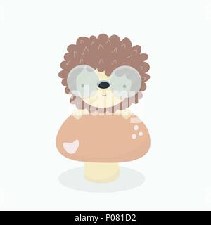 Coundou simpatico cartoon illustrazione vettoriale su sfondo color pastello. Illustrazione Vettoriale
