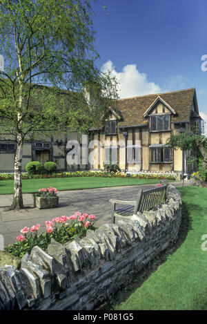 Storico 1992 Luogo di nascita di Shakespeare HENLEY Street Stratford upon Avon WARWICKSHIRE England Regno Unito Foto Stock