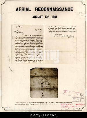 . Inglese: rilievo mostrato da hachures. LC Guerra civile mappe (2a ed.), 654 disponibile anche attraverso la Libreria del Congresso sito Web come immagine raster. . La ricognizione aerea, Agosto 10th, 1861 : [Sewells Point, Virginia]. 1861. La montagna, Giovanni 270 ricognizione aerea, Agosto 10th, 1861 - (Sewells Point, Virginia) 2006626031 LOC Foto Stock