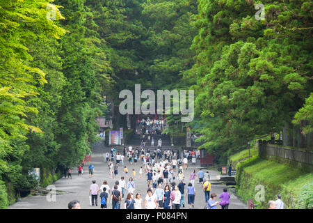 Nikko, Giappone - 23 Luglio 2017: ingresso del Tempio Toshogu nel Parco Nazionale di Nikko, Giappone al pomeriggio di inverno. Foto Stock