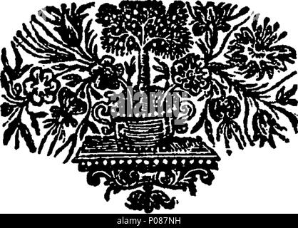 . Inglese: Fleuron dal libro: una storia generale del mondo, dalla creazione fino al tempo presente. Compresi tutti gli imperi e i regni, e membri; le loro rivoluzioni, forme di governo, di leggi, di religioni, di costumi e maniere; i progressi del loro apprendimento, Arti e Scienze, commercio e scambi; insieme con loro cronologia, antichità, edifici pubblici e curiosità della natura e dell'arte. Da William Guthrie, Esq; John Gray, Esq; e altri eminenti in questo ramo della letteratura. Volume I. 107 una storia generale del mondo, dalla creazione fino al tempo presente Fleuron T138428-1 Foto Stock