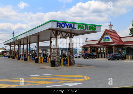 Wrightsville, PA, Stati Uniti d'America - 7 Giugno 2018: Royal allevamenti è un Americano convenience store catena con oltre 180 sedi nel mid-Atlantic membri. Foto Stock