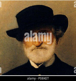 . Français : Portrait de Giuseppe Verdi (détail) par l'artiste vénitienne Bice Lombardini conservé au Musée des instruments de musique du Conservatorio Giuseppe Verdi di Torino. (Peinture faite d'après une photographie par Pietro Tempestini.) Inglese: Ritratto di en:Giuseppe Verdi, pittura di Bice Lombardini. (Pittura fatta dopo una fotografia da Pietro Tempestini.):Giuseppe Verdi - pl:Giuseppe Verdi - de:Giuseppe Verdi . Data sconosciuta, eventualmente circa 1900. Bice Lombardini, artiste vénitienne ayant exposé à la Biennale de Venise en 1895 : labiennale.org 41 Giuseppe Verdi (dettaglio) da Bice Lom Foto Stock