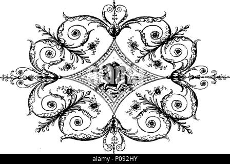 . Inglese: Fleuron dal libro: un accompagnamento al Cabinet-Maker e tappezziere del disegno-libro. Contenenti una varietà di ornamenti utile per gli studenti per la copia da, ma particolarmente adatto al mobile e sedia rami: presentando originale e nuovo design delle gambe di sedie, letto pilastri, finestra cornicioni, Sedia Splads, e altri ornamenti, calcolato per assistere nelle decorazioni dei suddetti rami; insieme con le istruzioni nella lettera-press. Da Thomas Sheraton, Cabinet-Maker. 288 un accompagnamento al Cabinet-Maker e tappezziere del disegno-libro Fleuron T225942-7 Foto Stock