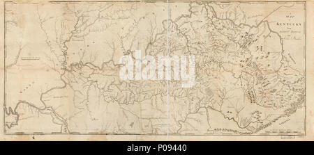 128 una mappa del Kentucky dal sondaggio effettivo LOC gm71000976 Foto Stock