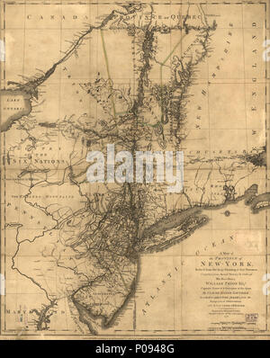 129 una mappa della provincia di New York reduc'd dal grande disegno di quella provincia, compilato da indagini effettivi per ordine di Sua Eccellenza il Signor William Tryon, Esqr., Capitano Generale &AMP; Governatore della stessa, LOC 74692660 Foto Stock