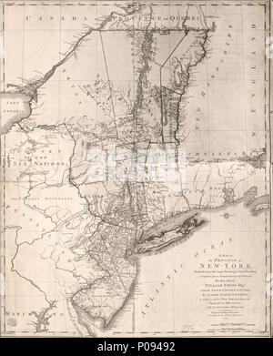 129 una mappa della provincia di New York, reduc'd dal grande disegno di quella provincia, compilato da indagini effettivi per ordine di Sua Eccellenza il Signor William Tryon, Esqr., Capitano Generale &AMP; Governatore della LOC 74692659 Foto Stock