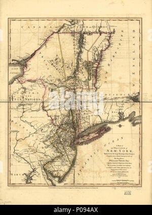 129 una mappa della provincia di New York, reduc'd dal grande disegno di quella provincia, compilato da indagini effettivi per ordine di Sua Eccellenza il Signor William Tryon, Esqr., Capitano Generale &AMP; Governatore della LOC 74692643 Foto Stock