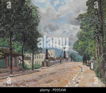 . Français : La route de Gennevilliers est une huile sur toile réalisée en 1872 de 38,5 x 46 cm. . 9 aprile 2013, 15:54:58. Alfred Sisley (1839-1899) 8 Alfred Sisley - La route de Gennevilliers - 1872 - 001 Foto Stock