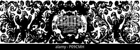 . Inglese: Fleuron dal libro: un nuovo compendiosa trattato di mascalcia. In cui sono esposti in una pianura, familiare e il modo naturale i disturbi incidente a cavalli e i loro rispettivi cure: insieme con alcune interessanti osservazioni sul sanguinamento, Spurgo Esercizio, &c. Da John Wood, fine Groom al Re di Sardegna e attualmente lo sposo a destra l'on. Il Conte di Rochford. 145 Un nuovo compendiosa trattato di mascalcia Fleuron T114731-39 Foto Stock