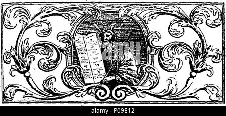 . Inglese: Fleuron dal libro: un abstract della parte storica del Vecchio Testamento, con riferimenti ad altre parti della Scrittura, soprattutto per il Nuovo Testamento che sono poste in corrispondenza di lunghezza, in una colonna opposta. 287 un abstract della parte storica del Vecchio Testamento Fleuron T110715-18 Foto Stock