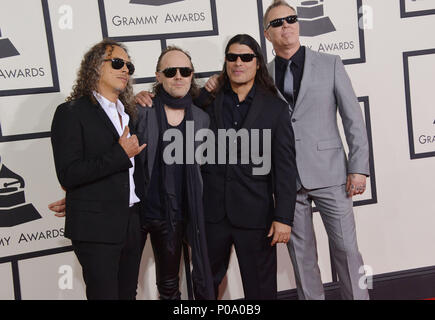 I Metallica che arrivano al 56th Annual Grammy Awards 2014 presso il centro di fiocco in Los Angeles.metallica 553 evento nella vita di Hollywood - California, tappeto rosso Evento, STATI UNITI D'AMERICA, industria cinematografica, celebrità, fotografia, Bestof, arte cultura e intrattenimento, Topix celebrità moda, migliori della vita di Hollywood, evento nella vita di Hollywood - California, moquette rossa e dietro le quinte, ,arti della cultura e del divertimento, fotografia, inchiesta tsuni@Gamma-USA.com , Musica celebrità, musicista, Music Group, 2014 Foto Stock