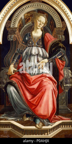 . Inglese: dipinto di Sandro Botticelli, fortezza . 1470. Sandro Botticelli 34 Fortezza - Sandro Botticelli Foto Stock