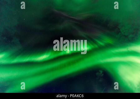 Night Shot, luci del nord (l'Aurora boreale, Austurland, orientale, Islanda Islanda Foto Stock