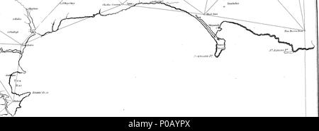 . Inglese: Fleuron dal libro: un conto del trigonometrical indagine su negli anni 1795 e 1796, per ordine di destra onorevole Marchese Cornwallis, Maestro Generale dell'artiglieria. Dal Colonnello Edward Williams e il cap. William Mudge, della Royal Artillery; e il sig. Isacco Dalby. Comunicate dal Duca di Richmond, F.R.S. Dal Phliosophical transazioni. 293 Un account del trigonometrical indagine su negli anni 1795 Fleuron T012258-4 Foto Stock
