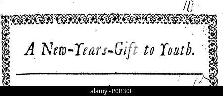 . Inglese: Fleuron dal libro: un nuovo-Years-Gift alla gioventù. Un sermone predicare'd a Leicester, Gennaio 1st, 1713. Per i giovani. Da Giovanni Greene. 164 Un nuovo-Years-Gift alla gioventù Fleuron T006572-1 Foto Stock