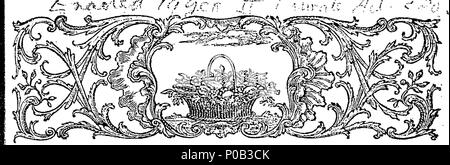 . Inglese: Fleuron dal libro: un atto per la vendita di beni immobili in ritardo di Richard Lechmere junior e Anne, sua moglie, nella contea di Essex, a norma degli articoli immessi in per l'acquisto della stessa; e per applicare il denaro, ariseing da tale vendita, per dischargeing Incumbrances che colpiscono il detto Station Wagon; e per altri scopi ivi citati. 299 Un atto per la vendita di beni immobili in ritardo di Richard Lechmere junior Fleuron T056805-1 Foto Stock