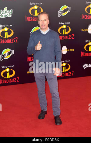 Bob Odenkirk frequentando il di Disney e Pixar "Incredibili 2' premiere al El Capitan theater il 5 giugno 2018 a Los Angeles, California. Foto Stock