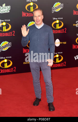 Bob Odenkirk frequentando il di Disney e Pixar "Incredibili 2' premiere al El Capitan theater il 5 giugno 2018 a Los Angeles, California. Foto Stock