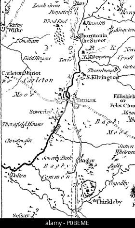 . Inglese: Fleuron dal libro: un sondaggio effettivo del grande post-strade tra Londra ed Edimburgo, da Mostyn John Armstrong, geo. 302 Un sondaggio effettivo del grande post-strade tra Londra ed Edimburgo, da Mostyn John Armstrong, Geo Fleuron T129636-22 Foto Stock