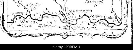 . Inglese: Fleuron dal libro: un sondaggio effettivo del grande post-strade tra Londra ed Edimburgo, da Mostyn John Armstrong, geo. 302 Un sondaggio effettivo del grande post-strade tra Londra ed Edimburgo, da Mostyn John Armstrong, Geo Fleuron T129636-25 Foto Stock