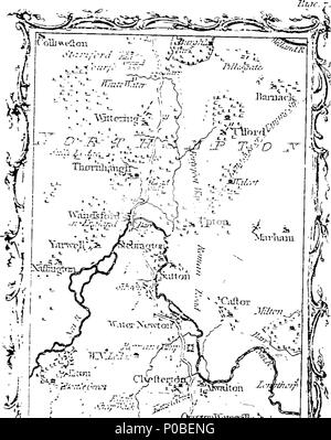 . Inglese: Fleuron dal libro: un sondaggio effettivo del grande post-strade tra Londra ed Edimburgo, da Mostyn John Armstrong, geo. 302 Un sondaggio effettivo del grande post-strade tra Londra ed Edimburgo, da Mostyn John Armstrong, Geo Fleuron T129636-6 Foto Stock