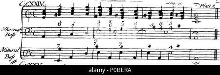. Inglese: Fleuron dal libro: un semplice e compendiosa metodo di insegnamento basso continuo, dopo il più razionale. Con norme adeguate per la pratica. Gli esempi e le lezioni curiosamente incisi su lastre di rame. Da John Frederick Lampe, qualche studente a helmstad in Sassonia. 168 una pianura e compendiosa metodo di insegnamento basso continuo, dopo il più razionale Fleuron T146602-15 Foto Stock