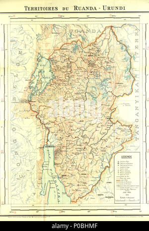 . Français : Territoires du Ruanda-Urundi 1929-1938 . Il 20 gennaio 2014, 16:00:50. 1929 Institut Cartographie Militaire/ 1938 Min. colonie? 6 RUANDA URUNDI 1 Foto Stock