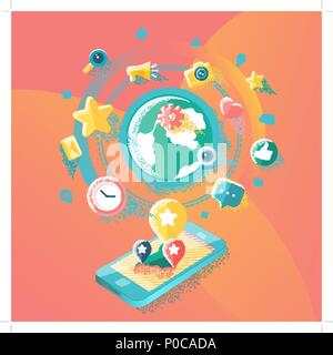Social Media illustrazione Illustrazione Vettoriale