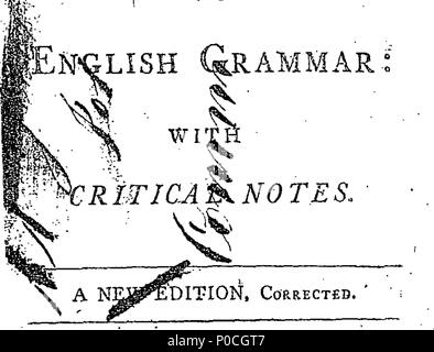 . Inglese: Fleuron dal libro: una breve introduzione alla grammatica inglese: con note critiche. 204 una breve introduzione alla grammatica inglese- con note critiche. Fleuron T078256-1 Foto Stock