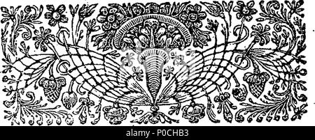 . Inglese: Fleuron dal libro: una breve vista della storia inglese: con riflessi politici, storici, civili, fisici e morali; su i regni dei Re; i loro caratteri e modi; la loro successione al trono, e tutti gli altri incidenti di notevole per la rivoluzione del 1688. Disegnata da authentick memorie e manoscritti. La terza edizione, con aggiunte. Da Bevill Higgons, dell'Middle-Temple, Esq; 205 una breve vista della storia Inglese- con riflessioni Fleuron politico T107088-4 Foto Stock